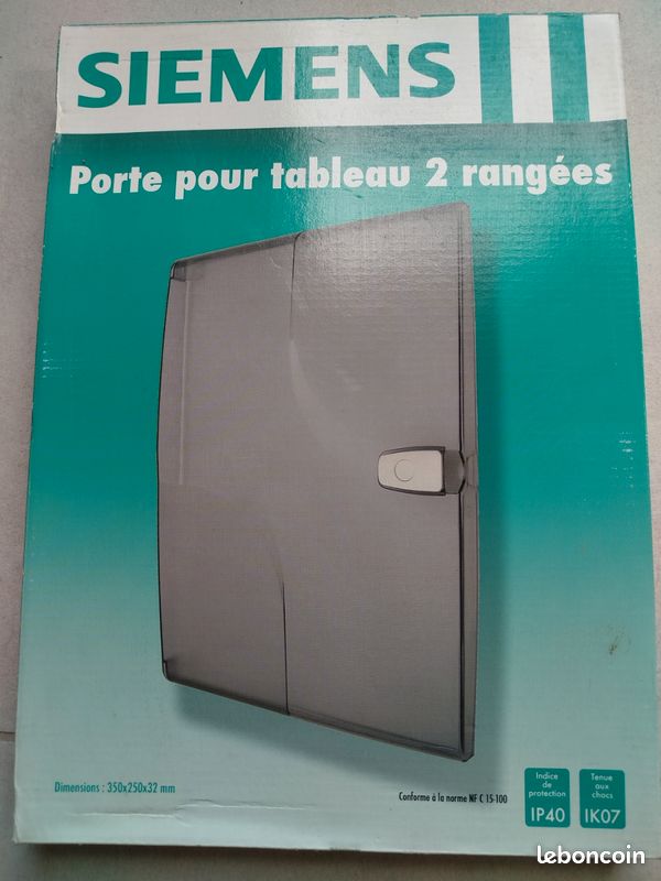 Porte transparente Siemens pour tableau électrique 2 ranger (image 1)