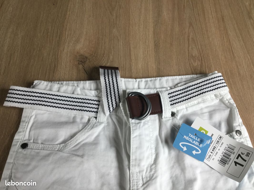 Pantalon blanc / gémo T8ans (image 1)