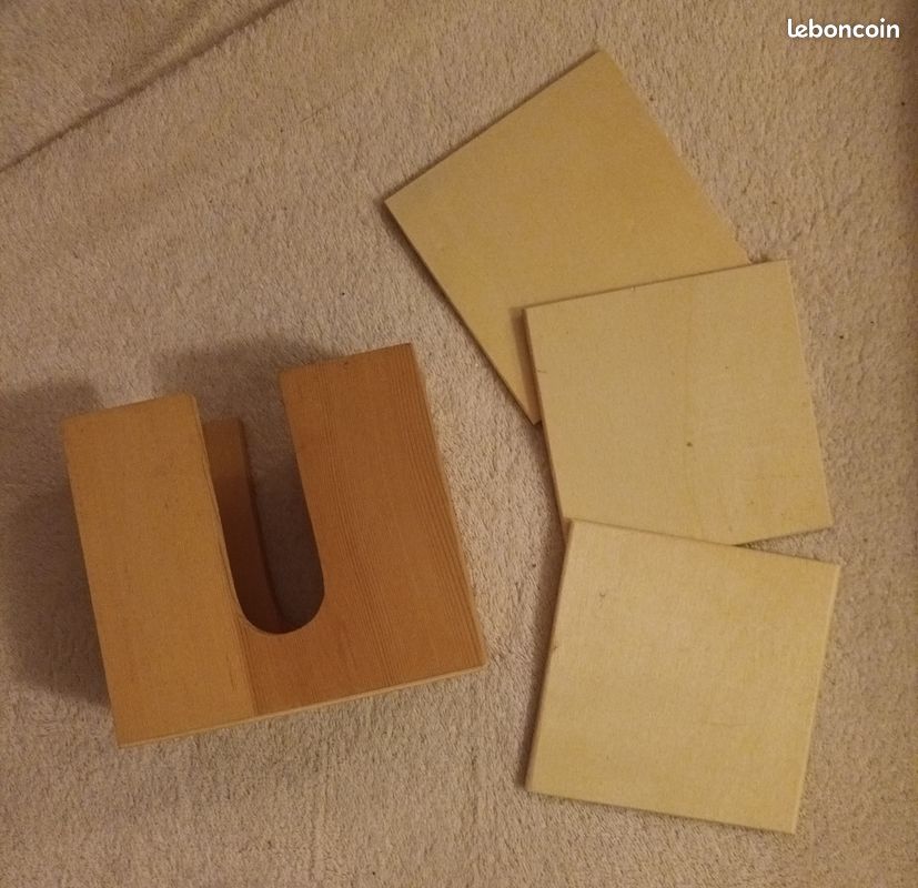 Support bois pour pyrogravure + 3 plaquettes (image 1)