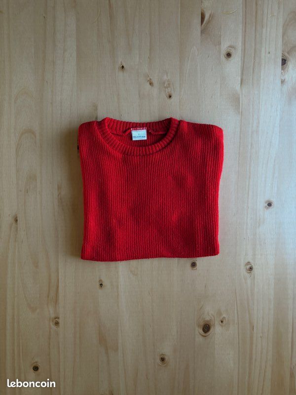 Pull rouge simple élégant – coupe slim – taille S (image 14)