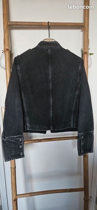 Veste en jeans noir The Kooples Vêtements