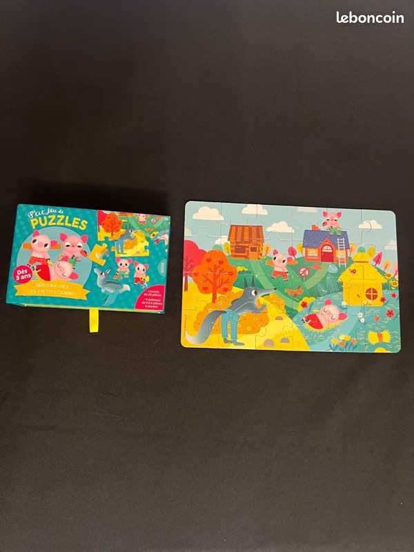 Puzzle – “Les 3 petits cochons” – 25 pièces – Dès 3 ans – Boîte rigide (image 4)