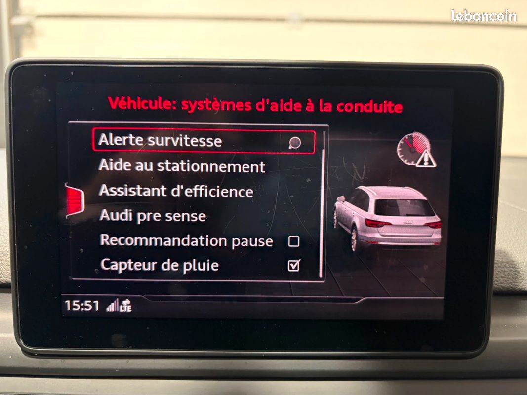 AUDI A4 AVANT 2.0 L TFSI ultra 190 CV S tronic 7 * SUIVI COMPLET AUDI / CARPLAY / HAYON ELECTRIQUE / VIDANGE FAITE POUR LA VENTE (image 31)
