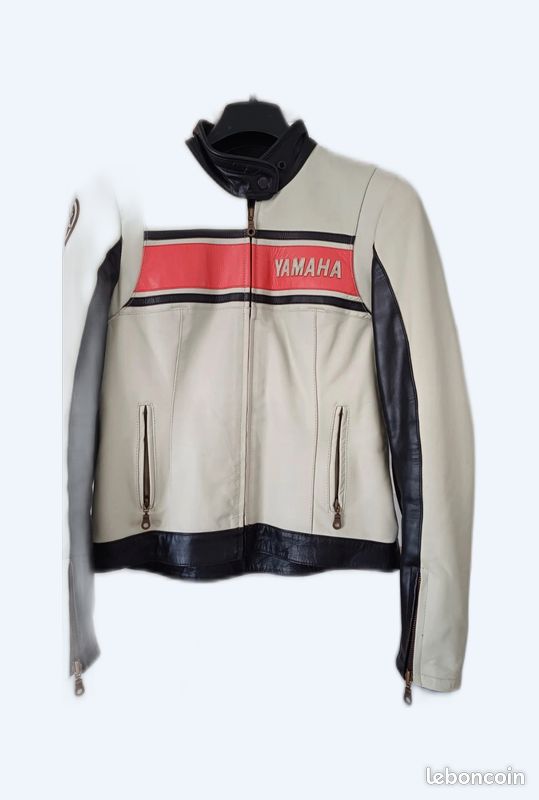 Veste Cuire Blanche Yamaha YAMAHA Veste Motard En Cuir Veste En
