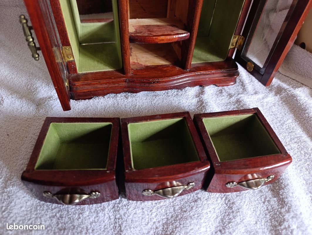 Coffret à Bijoux Vintage En Bois - Occasion - Rangement Élégant Pour Collection