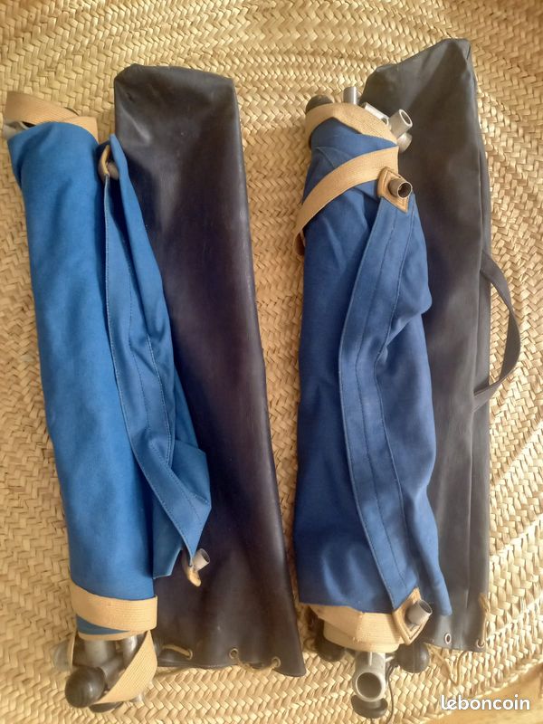Paire de Sièges transamac bleu démontable année 1955 par Chantazur Lafuma (image 4)