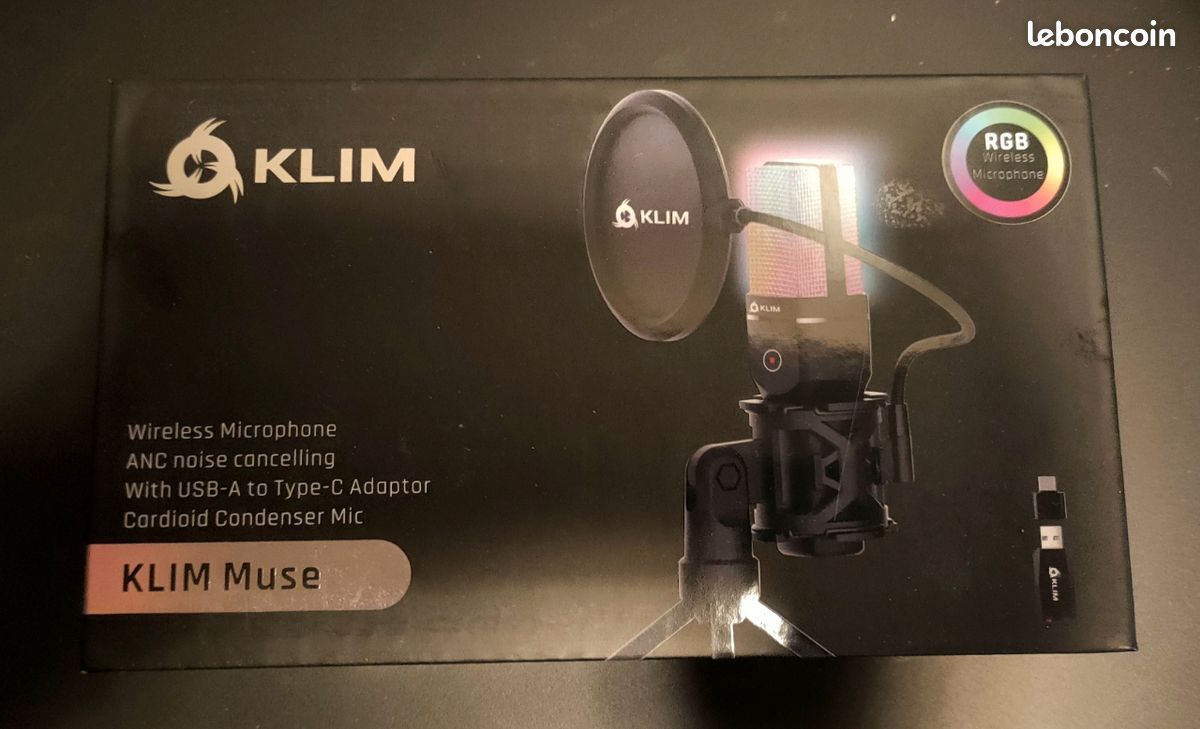 KLIM Muse - Micro Gamer sans Fil - Nouveauté + PC Mac PS4 PS5 Switch + Micro de Bureau (image 1)