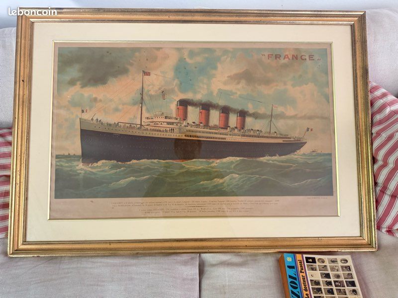 Affiche Bateau Paquebot France – Poster Multicolore, Neuve Sous Emballage
