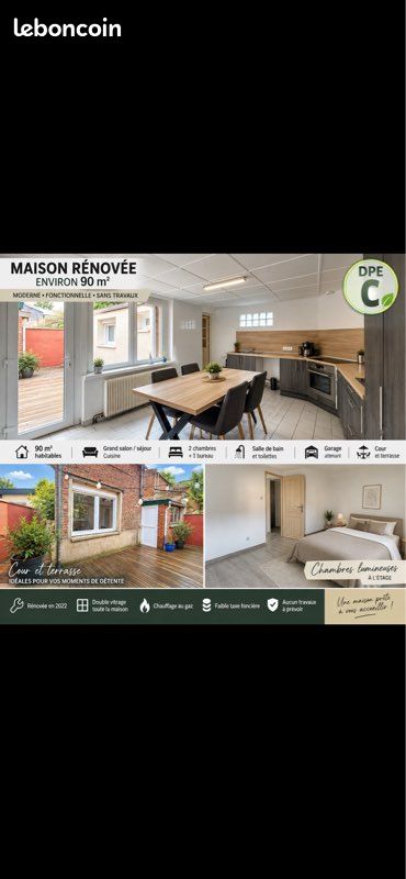 Maison 5 pièces 90 m² · à Fouquières-lès-Lens · 90 m² · 111 111 €