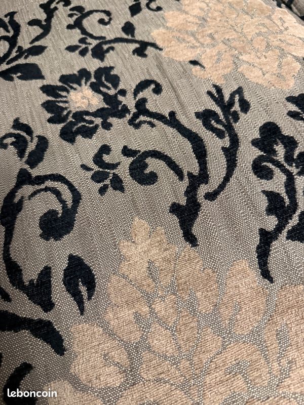 Roche Bobois — Grand canapé 3-4 places, tissu chenille taupe (image 7)