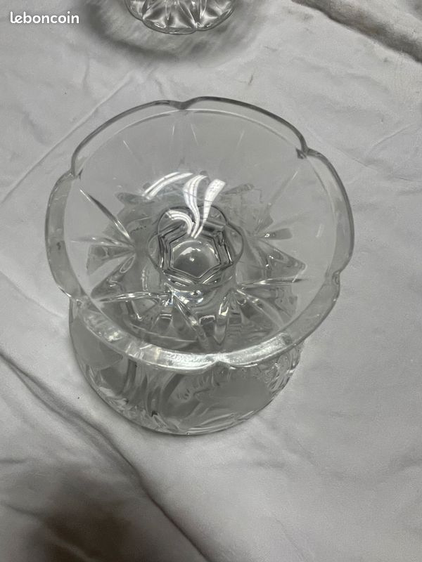 Coupe Centrale Art Déco En Cristal – Moulures D'oiseaux, Superbe état