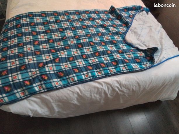 Ancien Sac De Couchage Vintage En Linge, Pour Lit Simple 90 Cm