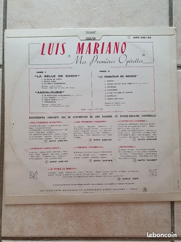 Vinyle 33t luis mariano (image 2)