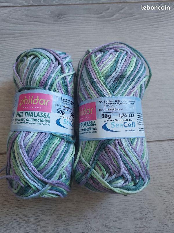 Lot de 2 pelotes Phil Thalassa coloris Algues (image 1)