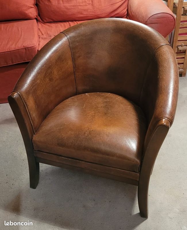 Fauteuils clubs cuir de mouton (image 5)