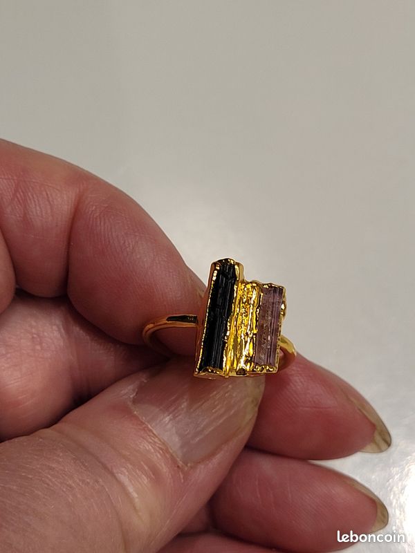 Bague Tourmaline rouge et noire (image 2)