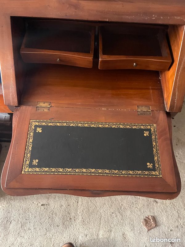 Secrétaire à abattant style Louis XV bois massif (image 8)