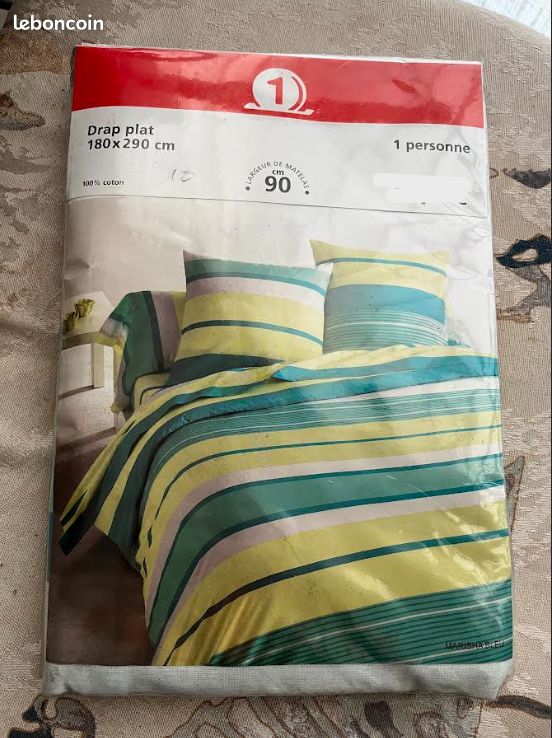 Draps plats tout neuf - pour lit 2 personnes (image 1)