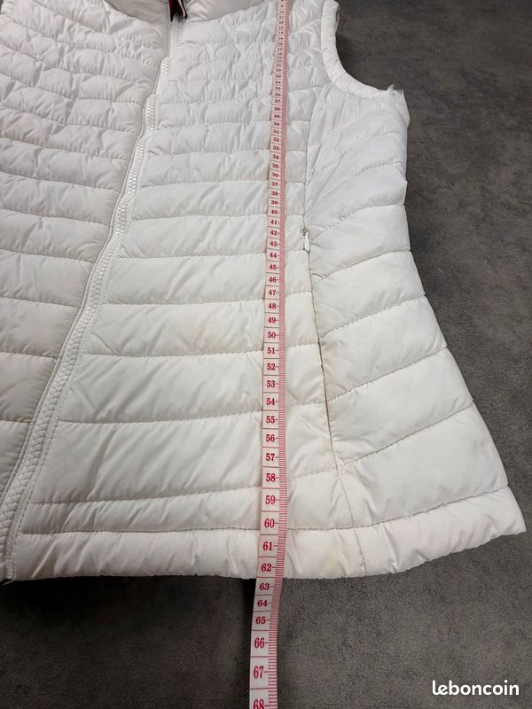Gilet Tommy Hilfiger matelassé zippé doudoune sans manches col montant Blanc Femme taille L #CC0018 (image 7)