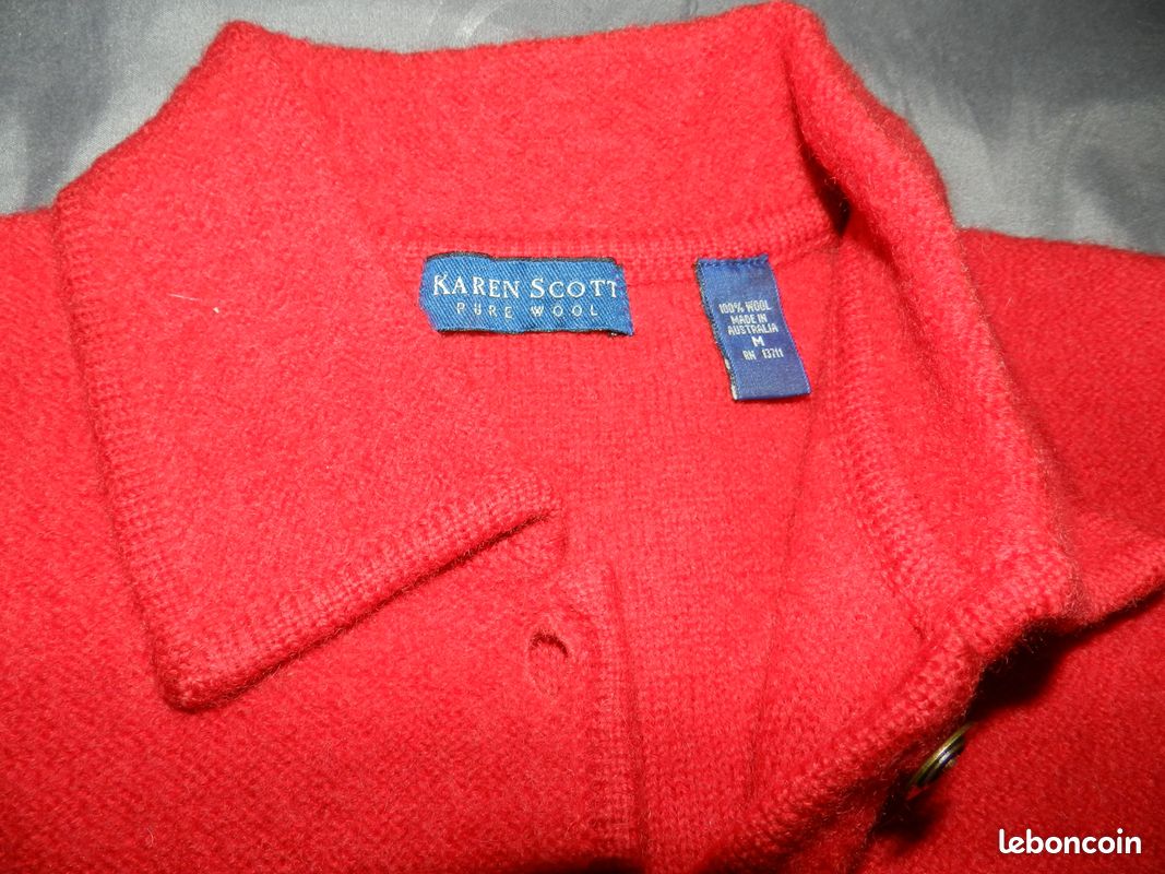 Gilet rouge a boutons manches longues (image 2)