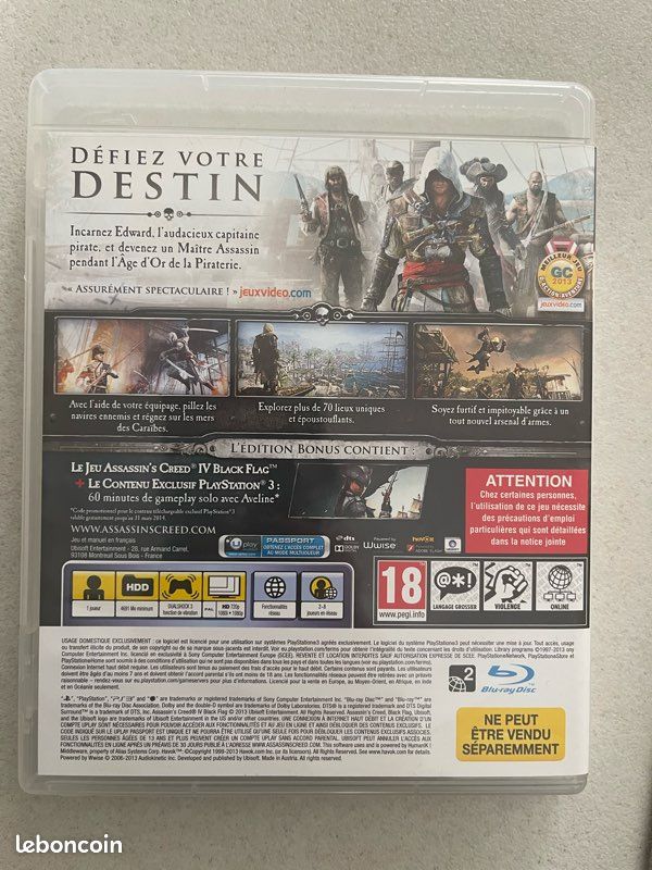 Lot Jeux PS3 Assassin’s Creed (Rogue et IV Black Flag) (image 5)