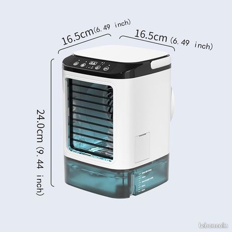Ventilateur Portable KALAMAN Avec Refroidisseur - Batterie 5000 MAh, 15h D'autonomie, 5 Vitesses - Mini Et Puissant (12 000 Tr/min) Pour Voyage, Bureau, Extérieur