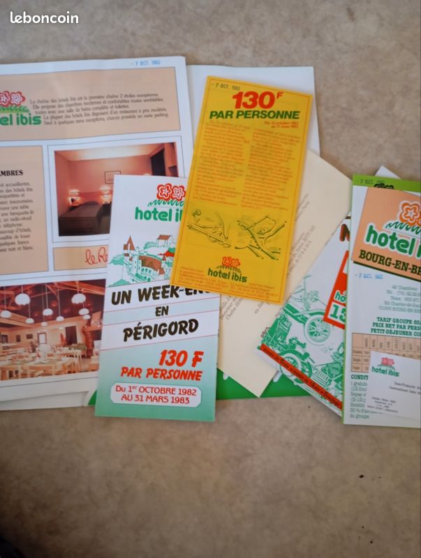 Objet publicitaire de collection vintage ancien 1982 dossier dépliant brochure Hôtel Ibis (image 2)