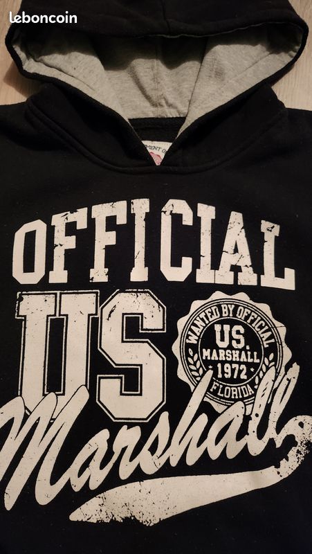 Sweat avec capuche Us Marshall TBE 16 ans (image 2)