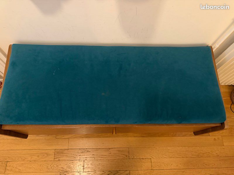 Banquette / Meuble à chaussures vintage en bois – 104 cm (image 2)