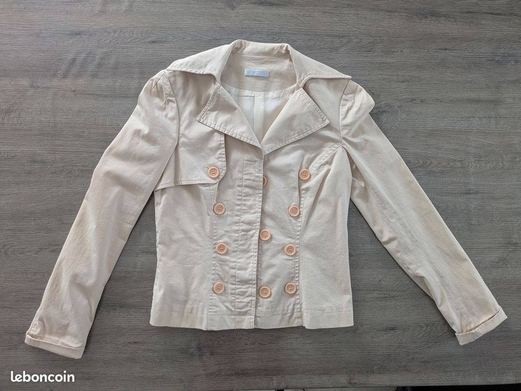 Veste Mi-Saison Closed Femme Taille 38 – Crème, Coton, Coupe Ample, Look Décontracté