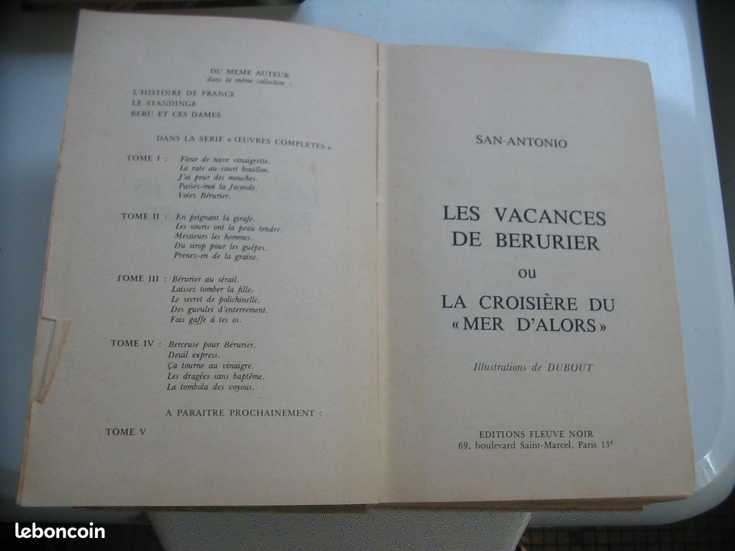 Les vacances de Berurier par San-Antonio, Fleuve Noir, 1969 (image 2)