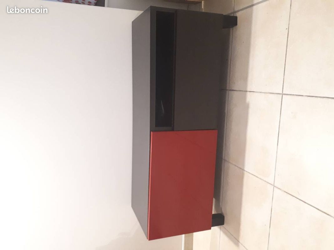 Meuble tv noir et rouge (image 1)