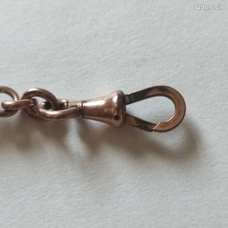 Ancienne Chaine De Montre À Gousset Plaqué Or Maille Double 36 Cm