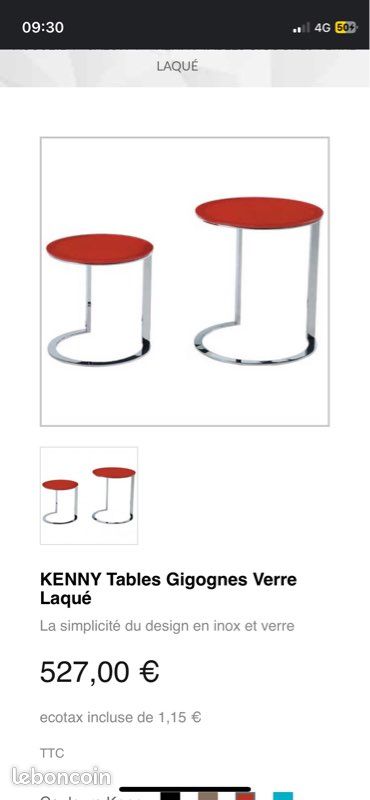 Tables gigognes verre laqué Kenny TOUT EN TRANSPARENCE (image 5)