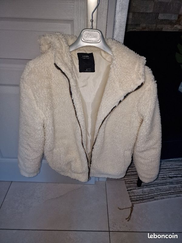 Blouson blanc cassé aspect mouton (image 1)
