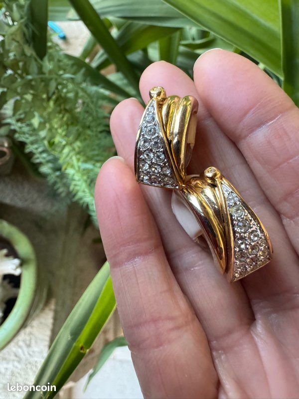 Années 50 Boucles d'Oreilles Rétro Strass Monaco - Ma Penderie Vintage