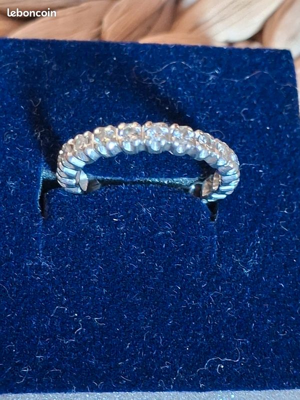 Alliance américaine or blanc et diamants (image 3)