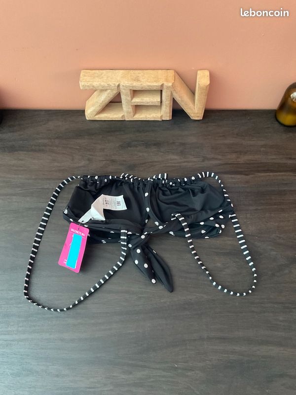 Haut de maillot balconnet Tezenis noir à pois blancs neuf – Taille M / 38 (image 2)