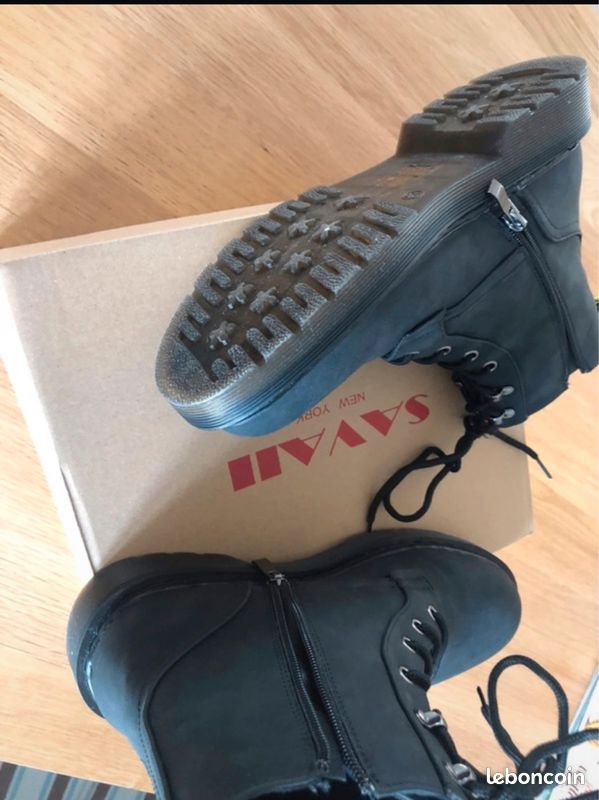 Bottines neuve, Noir mat savaii pt 9,5 40,5 lacets fermeture (image 3)