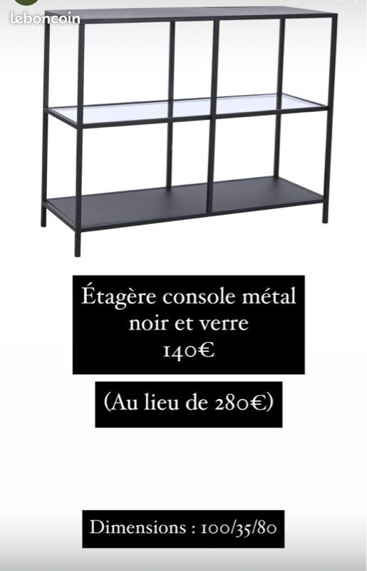 Étagère noire 3 étages (image 2)
