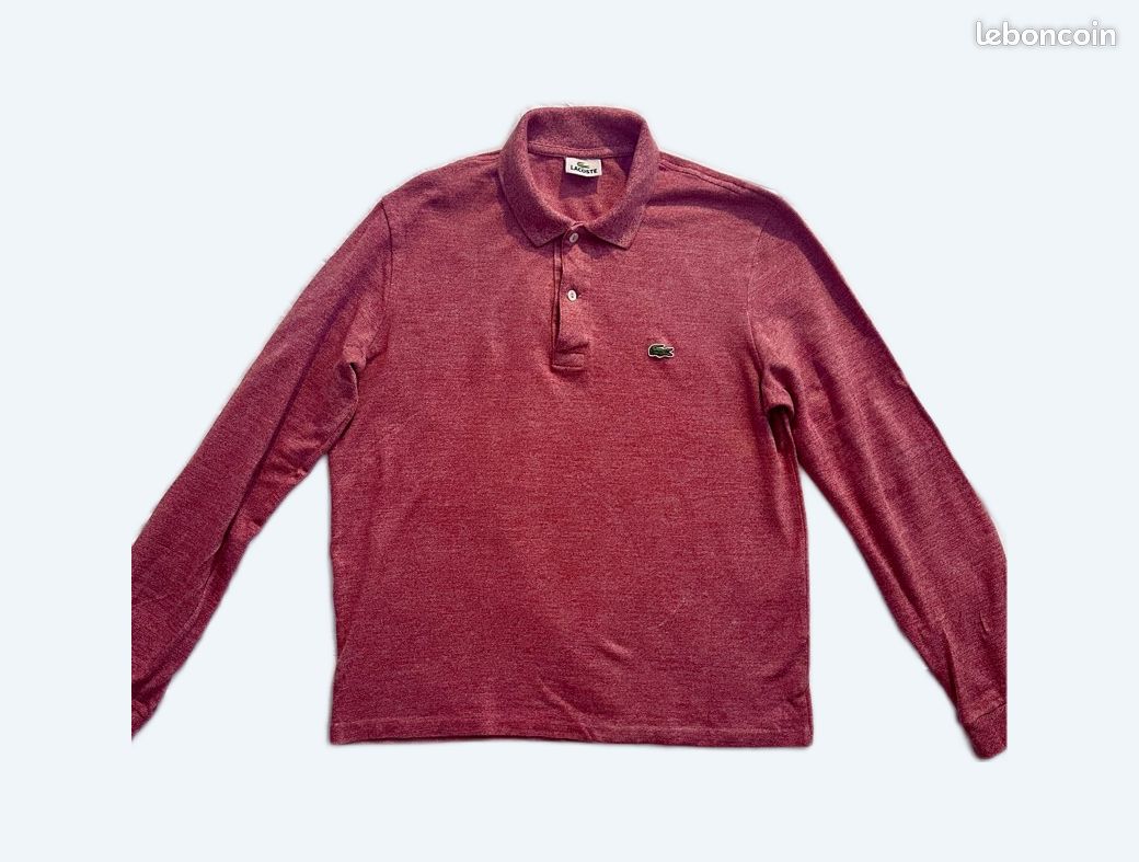 Polo Lacoste Homme Manches Longues Taille (M) Rose chiné Vêtements