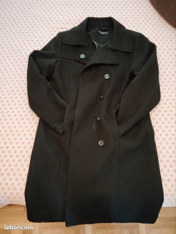 Manteau long noir (image 1)