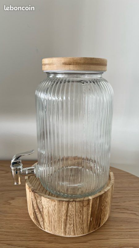 Support Rond En Bois Pour Distributeur De Boissons - Base Stable Pour Carafer D'Eau Et Seau à Boissons Pour Fêtes Et Cuisine