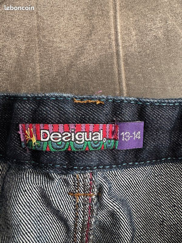 Jupe DESIGUAL Bleue Taille 13/14 Ans - Évasée, Excellent état !