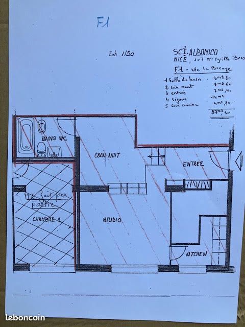 Appartement 1 pièce 38 m² · à Nice · 37,5 m² · 950 €/mois