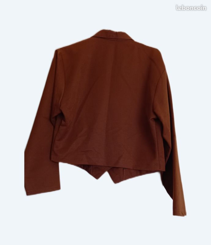 Veste Courte Boléro VOYELLES En Coton Marron - Taille 38 (M) - NEUVE Sous Blister
