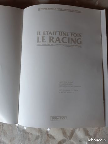 Il était une fois le racing 1906-1991 par RIETSCH (Michel