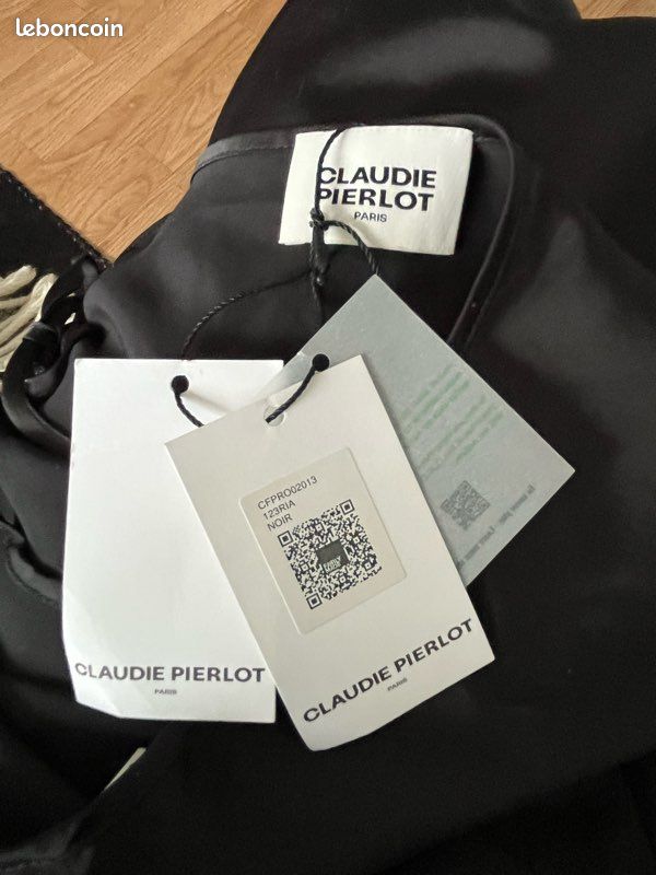 Robe Longue Noire Claudie Pierlot Taille 38 - Occasion En Parfait état
