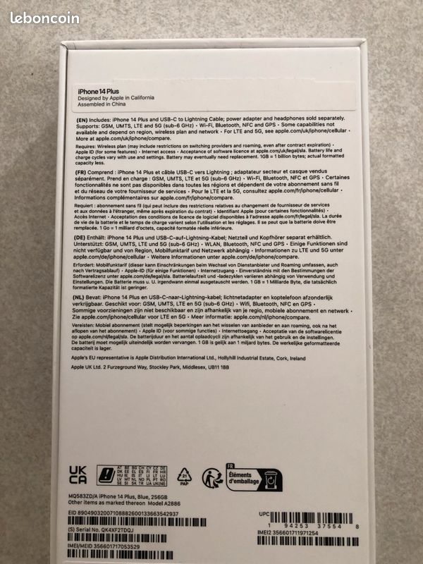 IPhone 14 plus 256 gigas neuf (image 3)