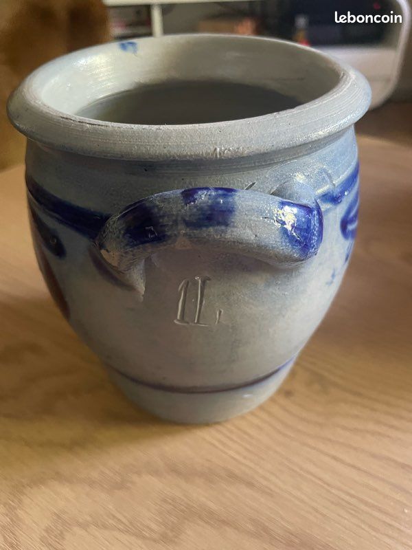 Pot en gré gris et bleu (image 3)